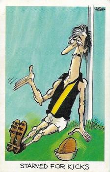 1972 Sunicrust Weg's Footy Funnies #14 Starved for Kicks Front